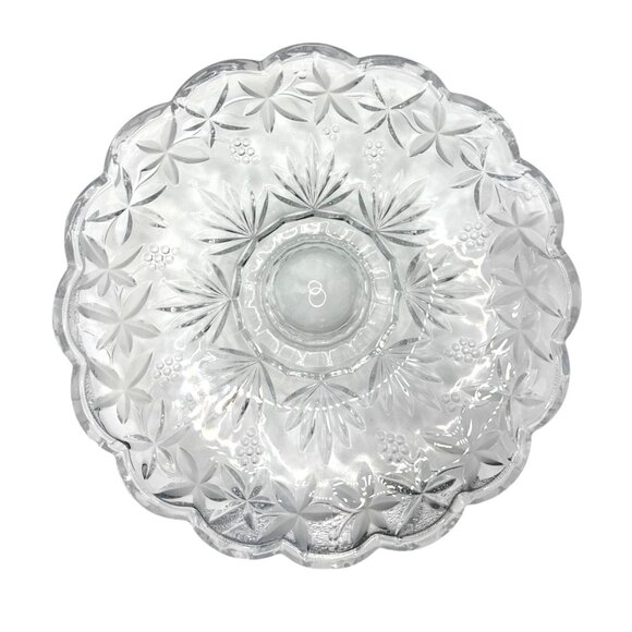 Vintage Mikasa Clear Pressed Glass Scalloped Floral Serving Bowl - Decorative Ce - Picture 3 of 5